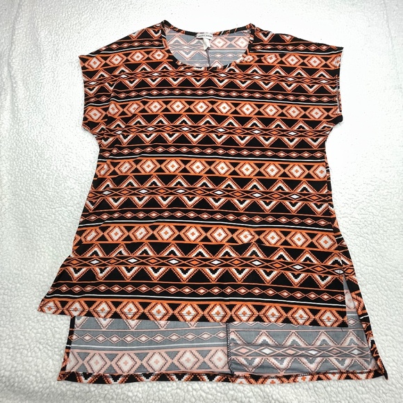 Lexington Ave. Orange/black/white 2X Women’s Tunic Top - Picture 1 of 11